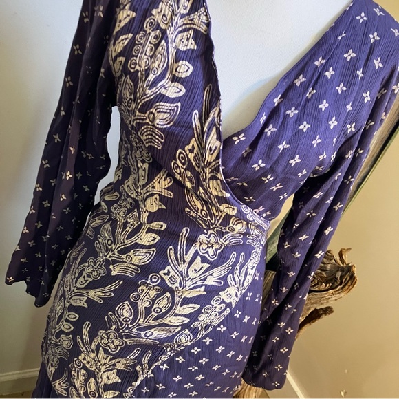 Iguana Inc. Worldly Clothing set, hand made, blue, surplus top, maxi skirt. M/L. - Picture 2 of 16